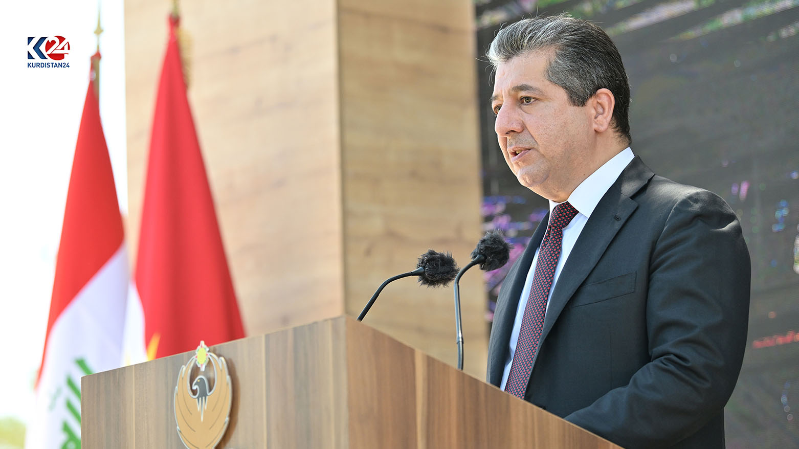 بالصور | رئيس حكومة إقليم كوردستان يرسي حجر الاساس لمتنزهين في دهوك